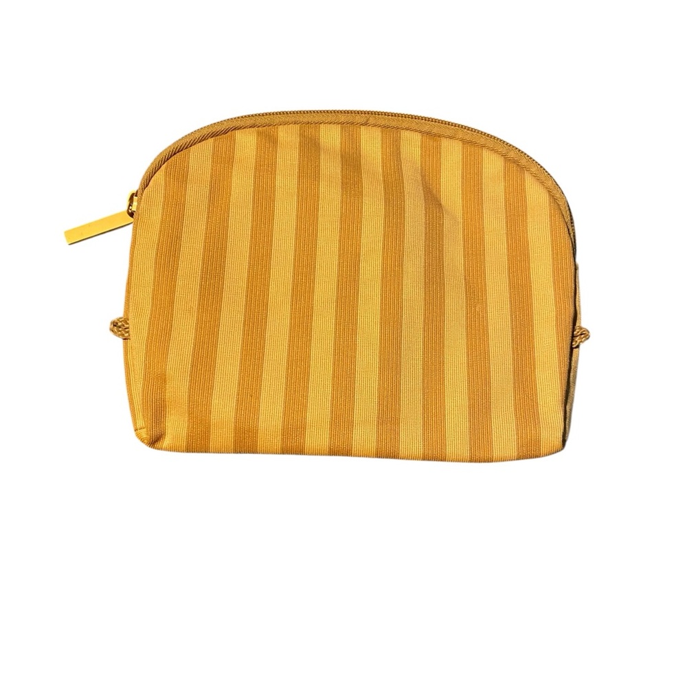 Elegant Striped Yellow Cosmetic Bag